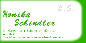 monika schindler business card